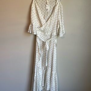 Navy Polka Dot Maxi Dress